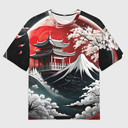 Мужская футболка оверсайз Футуристическая японская иллюстрация