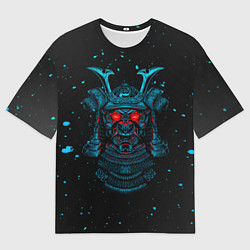 Мужская футболка оверсайз Японский самурай маска