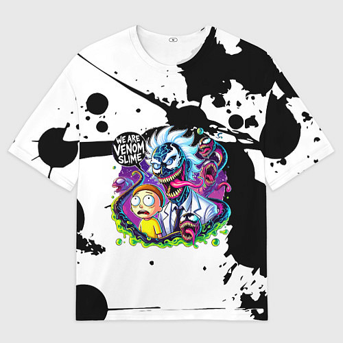 Мужская футболка оверсайз Venom-Rick and Morty - blots / 3D-принт – фото 1