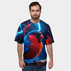 Футболка оверсайз мужская Снигирь и молнии, цвет: 3D-принт — фото 2