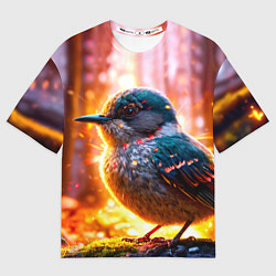 Футболка оверсайз мужская Кукушка в искрах, цвет: 3D-принт