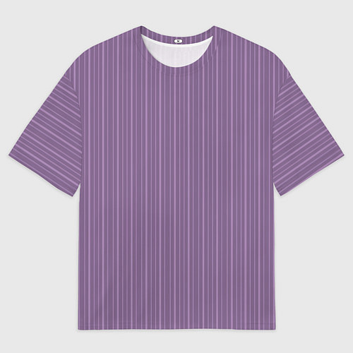 Мужская футболка оверсайз Серо-фиолетовый в тонкую полоску / 3D-принт – фото 1