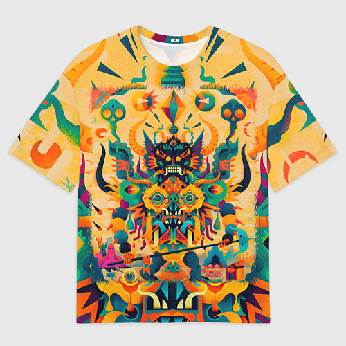 Мужская футболка оверсайз Китайский монстр / 3D-принт – фото 1