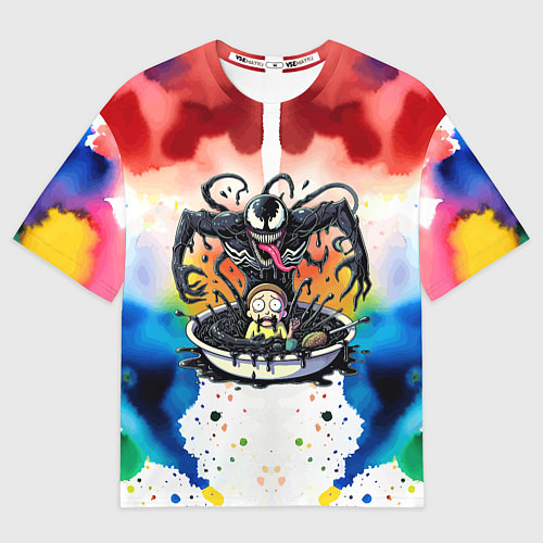 Мужская футболка оверсайз Веном присмотрелся к Морти - ядовитая слизь / 3D-принт – фото 1