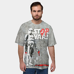 Футболка оверсайз мужская Banksy - stop wars, цвет: 3D-принт — фото 2