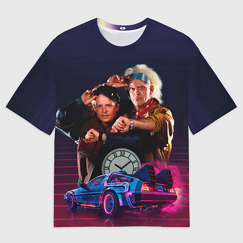 Мужская футболка оверсайз Назад в будущее - Марти и док / 3D-принт – фото 1