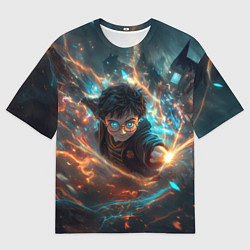 Мужская футболка оверсайз Гарри Поттер - вихрь магии
