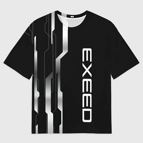 Мужская футболка оверсайз Exeed - металлические полосы / 3D-принт – фото 1