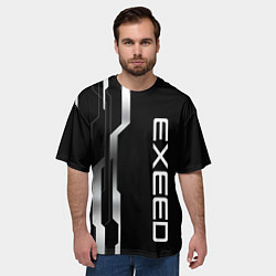 Футболка оверсайз мужская Exeed - металлические полосы, цвет: 3D-принт — фото 2