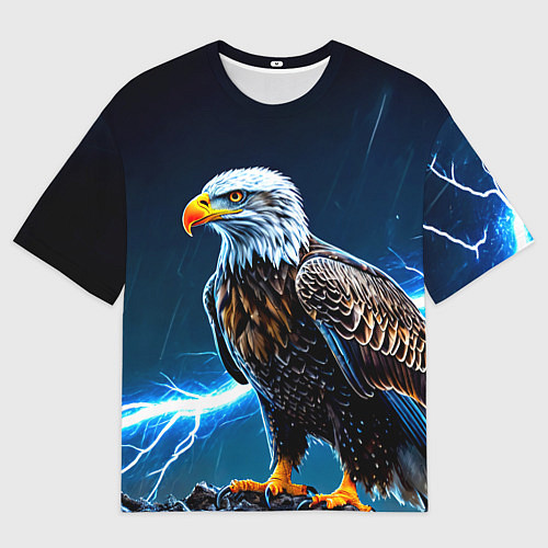 Мужская футболка оверсайз Орел и молния / 3D-принт – фото 1