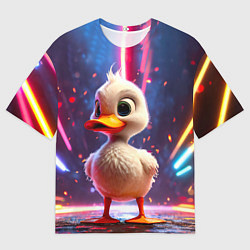 Мужская футболка оверсайз Уточка в неоне