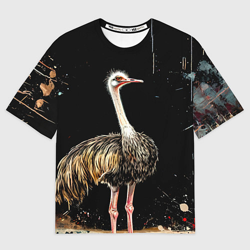 Мужская футболка оверсайз Страус / 3D-принт – фото 1