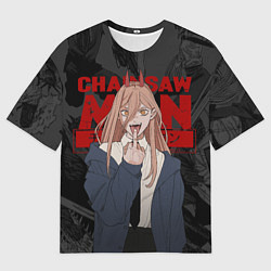 Мужская футболка оверсайз Chainsaw man - Power fuck