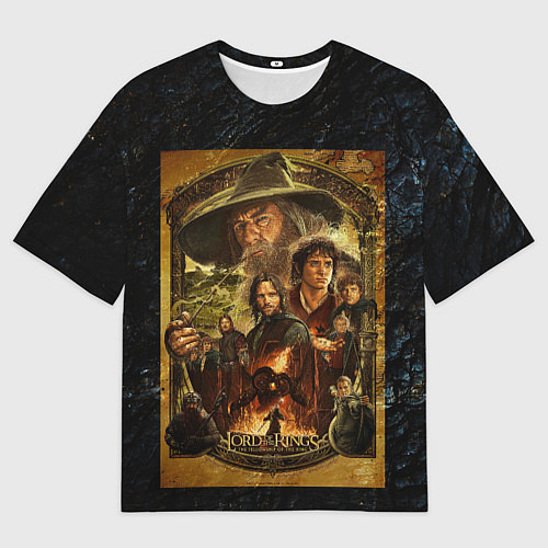 Мужская футболка оверсайз The lord of the rings - the fellowship of the ring / 3D-принт – фото 1