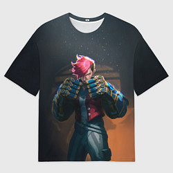 Футболка оверсайз мужская Вай в силовых перчатках Аркейн, цвет: 3D-принт