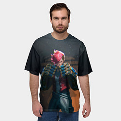 Футболка оверсайз мужская Вай в силовых перчатках Аркейн, цвет: 3D-принт — фото 2