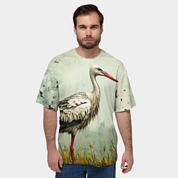 Футболка оверсайз мужская Аист, цвет: 3D-принт — фото 2