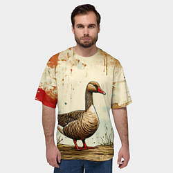 Футболка оверсайз мужская Гусь, цвет: 3D-принт — фото 2