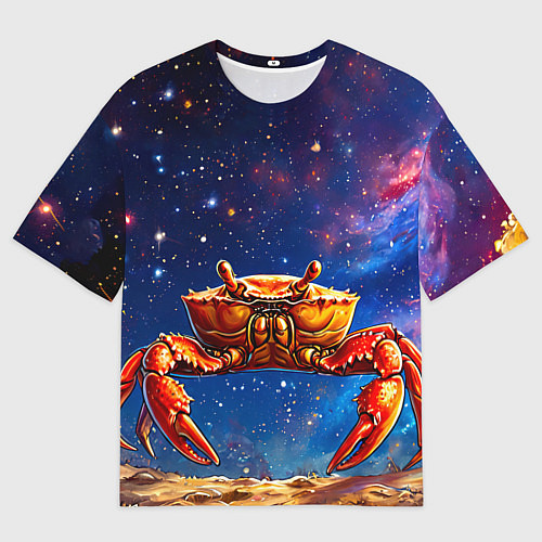 Мужская футболка оверсайз Краб в космосе / 3D-принт – фото 1