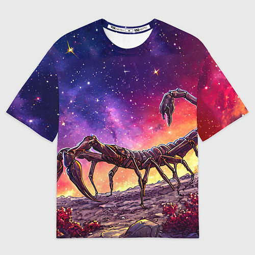 Мужская футболка оверсайз Скорпион в космосе / 3D-принт – фото 1