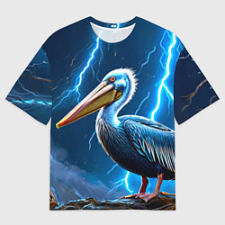 Мужская футболка оверсайз Пеликан и молния