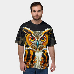 Футболка оверсайз мужская Совиная голова, цвет: 3D-принт — фото 2