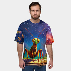 Футболка оверсайз мужская Богомол и звездное небо, цвет: 3D-принт — фото 2
