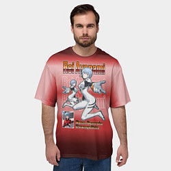 Футболка оверсайз мужская Аянами Рэй из Евангелион, цвет: 3D-принт — фото 2