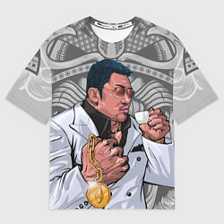 Мужская футболка оверсайз Ма Дон Сок - якудза с капучино