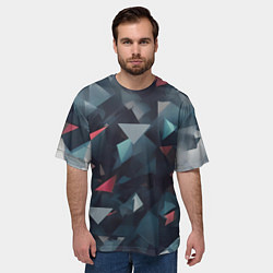 Футболка оверсайз мужская Абстрактный взрыв и осколки, цвет: 3D-принт — фото 2