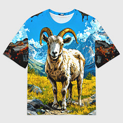 Мужская футболка оверсайз Горный козел