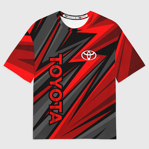 Мужская футболка оверсайз Toyota - красный спортивный / 3D-принт – фото 1