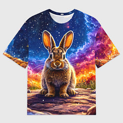 Мужская футболка оверсайз Зачик и космическое небо