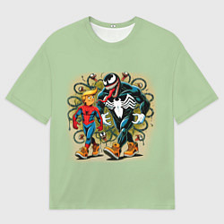 Футболка оверсайз мужская Venom and Spider-Trump - meme, цвет: 3D-принт