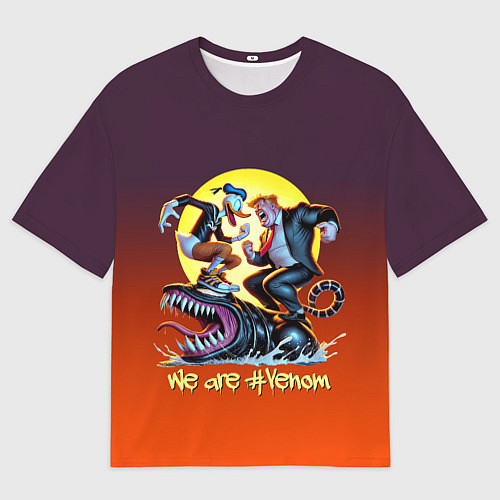 Мужская футболка оверсайз Two Donalds and Venom - meme / 3D-принт – фото 1