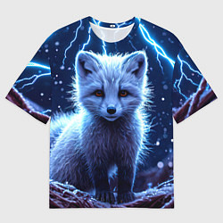 Мужская футболка оверсайз Песец в разрядах молний