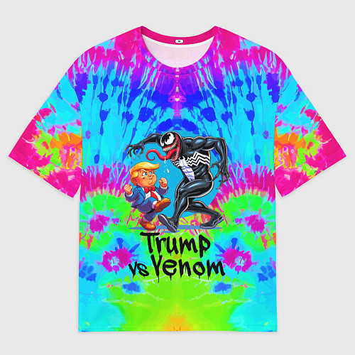 Мужская футболка оверсайз Дональд Трамп против Венома / 3D-принт – фото 1