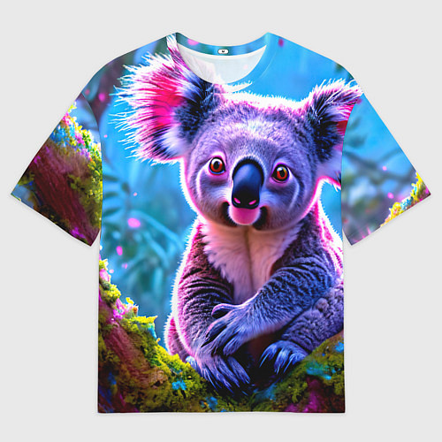 Мужская футболка оверсайз Коала на дереве / 3D-принт – фото 1
