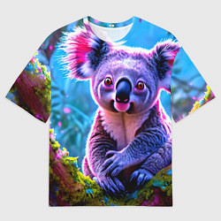 Футболка оверсайз мужская Коала на дереве, цвет: 3D-принт