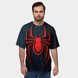 Футболка оверсайз мужская Человек паук - логотип, цвет: 3D-принт — фото 2