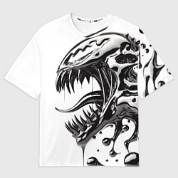 Мужская футболка оверсайз Свирепая морда Венома - ядовитая слизь