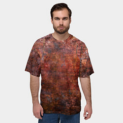 Футболка оверсайз мужская Абстракция - rusty wall, цвет: 3D-принт — фото 2