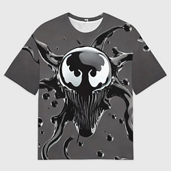 Футболка оверсайз мужская Морда Венома - ядовитая слизь, цвет: 3D-принт