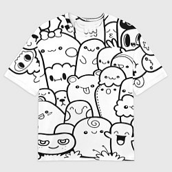 Футболка оверсайз мужская Doodle monsters, цвет: 3D-принт