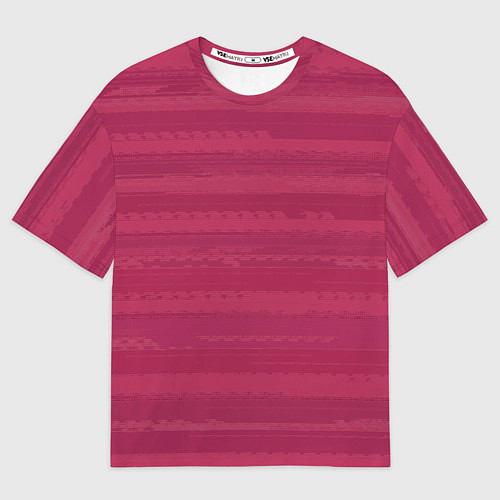 Мужская футболка оверсайз Малиновый розовый полосатый / 3D-принт – фото 1