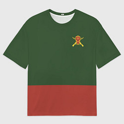 Футболка оверсайз мужская Мотострелковые войска: герб со щитом, цвет: 3D-принт