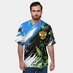 Футболка оверсайз мужская Герб России на камуфляже, цвет: 3D-принт — фото 2