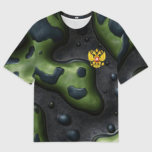 Мужская футболка оверсайз Объемный абстрактный камуфляж / 3D-принт – фото 1