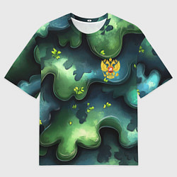 Футболка оверсайз мужская Летний абстрактный камуфляж, цвет: 3D-принт