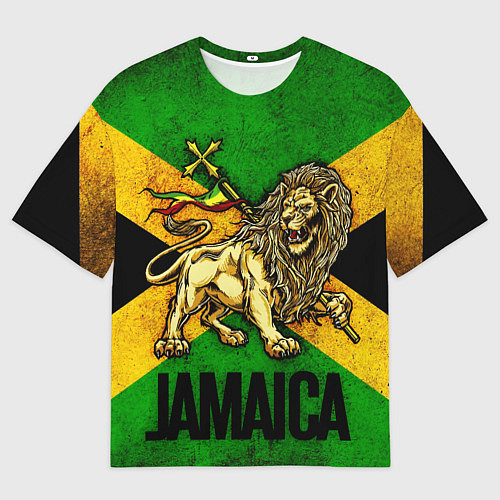 Мужская футболка оверсайз Jamaica lion flag / 3D-принт – фото 1